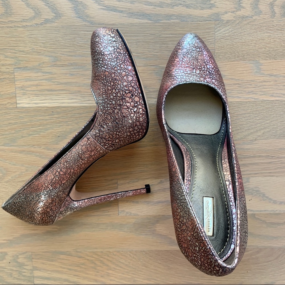 Bronze Metallic Platform Pumps